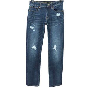 American Eagle Slim Straight Jeans Men 28x31.5 Distressed Extreme Flex 4 Stretch